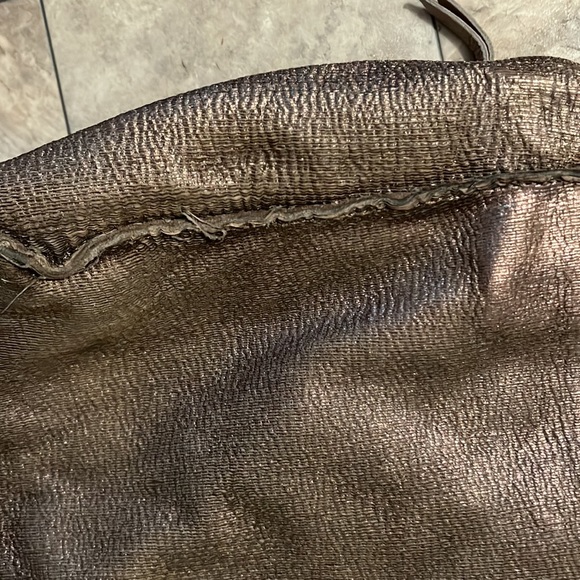 All Saints Rustic Metallic Gold Leather Slouchy Leather Hobo Bag - Picture 7 of 10